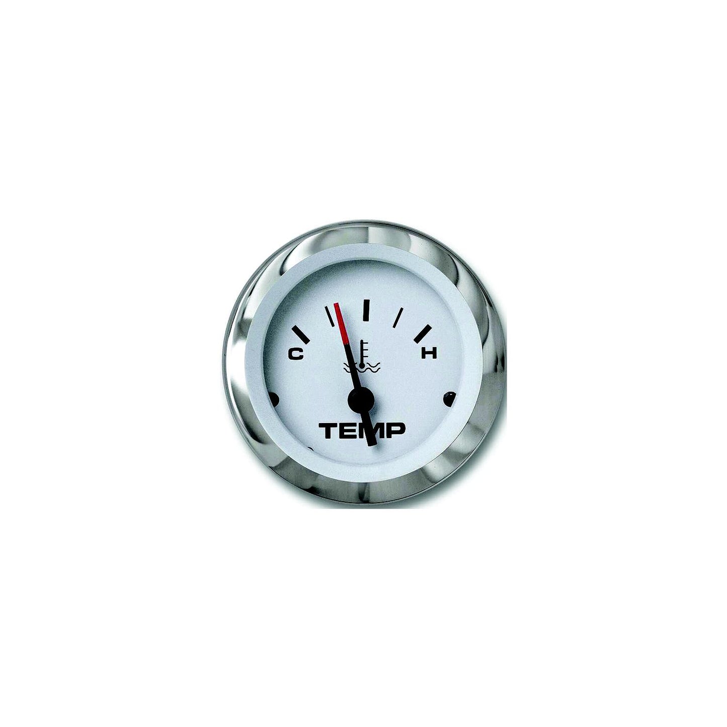 Sierra 65508P Lido Series 2" White & Stainless Steel Outboard Electric Motor Hot-Cold Dial Range Water Temperature Gauge Kit