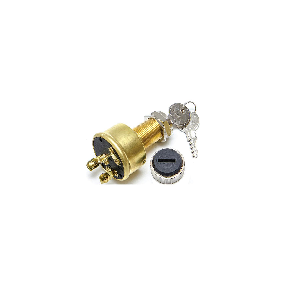 Sierra Conventional 3 Position 1 1/8" Brass 3 Screw Terminal 12V 15 Amp Ignition Starter Switch