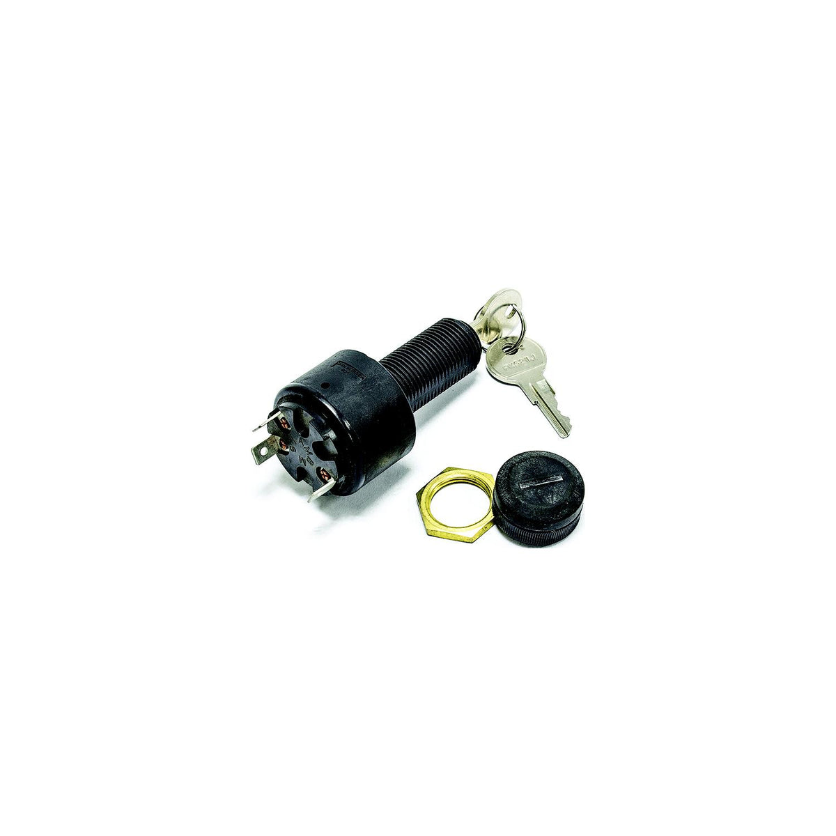 Sierra MP39770 Conventional 3 Position 1 1/8" Polyester 3 Blade Terminal 12 15 Amp Ignition Starter Switch