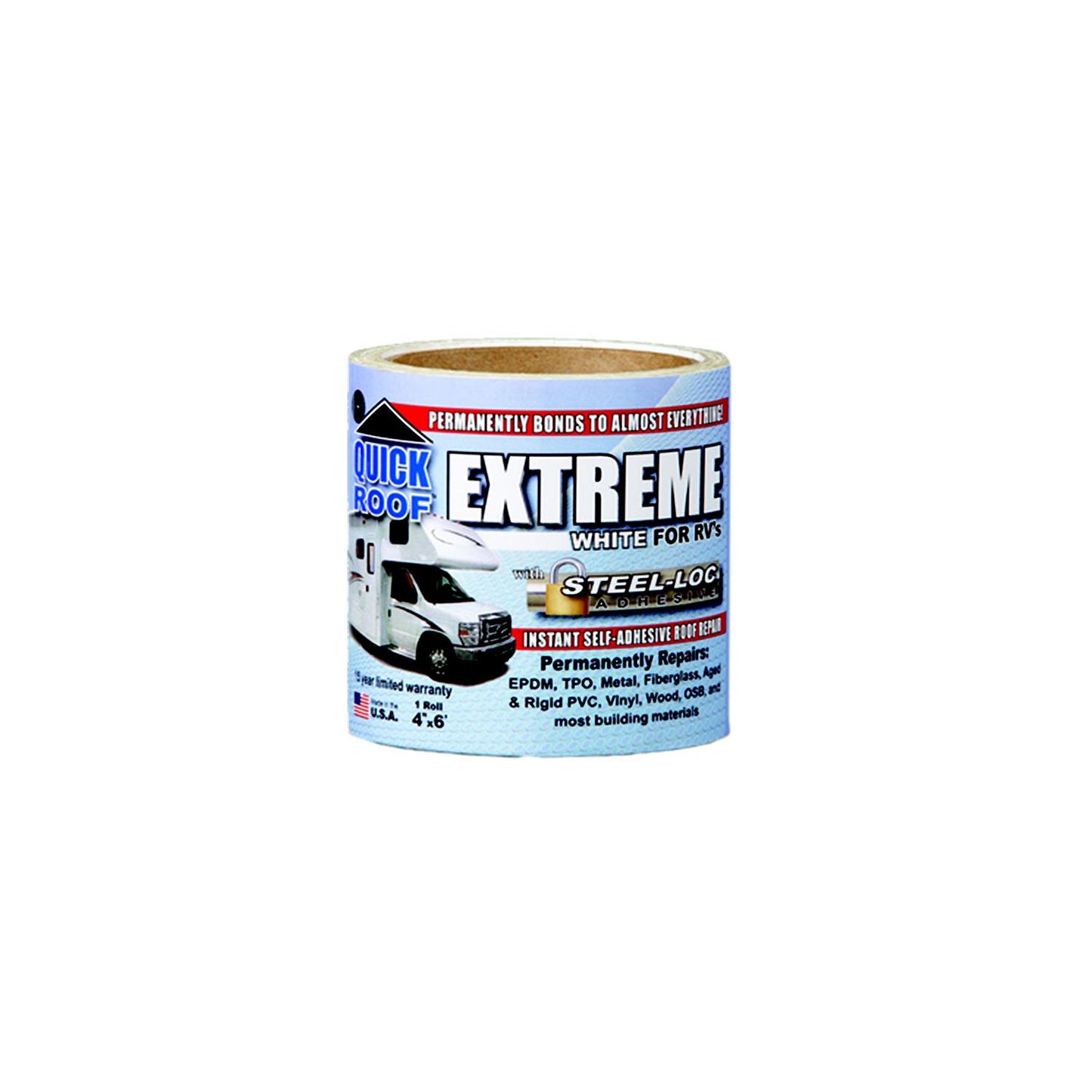 Quick Fair UBE410 Quick Roof Extreme, White, 4"x10'