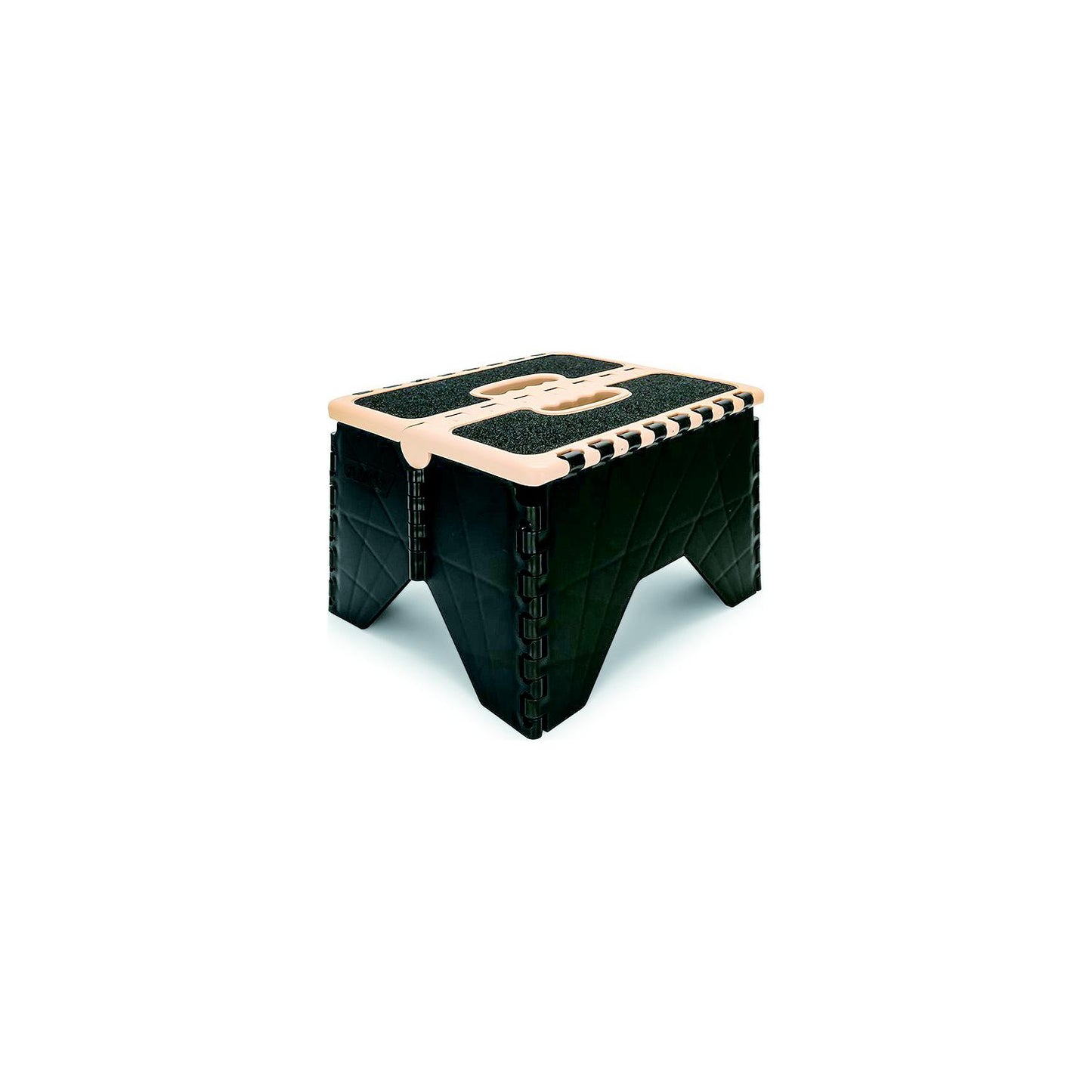 Camco 9" Plastic Folding Step Stool, Khaki/Black