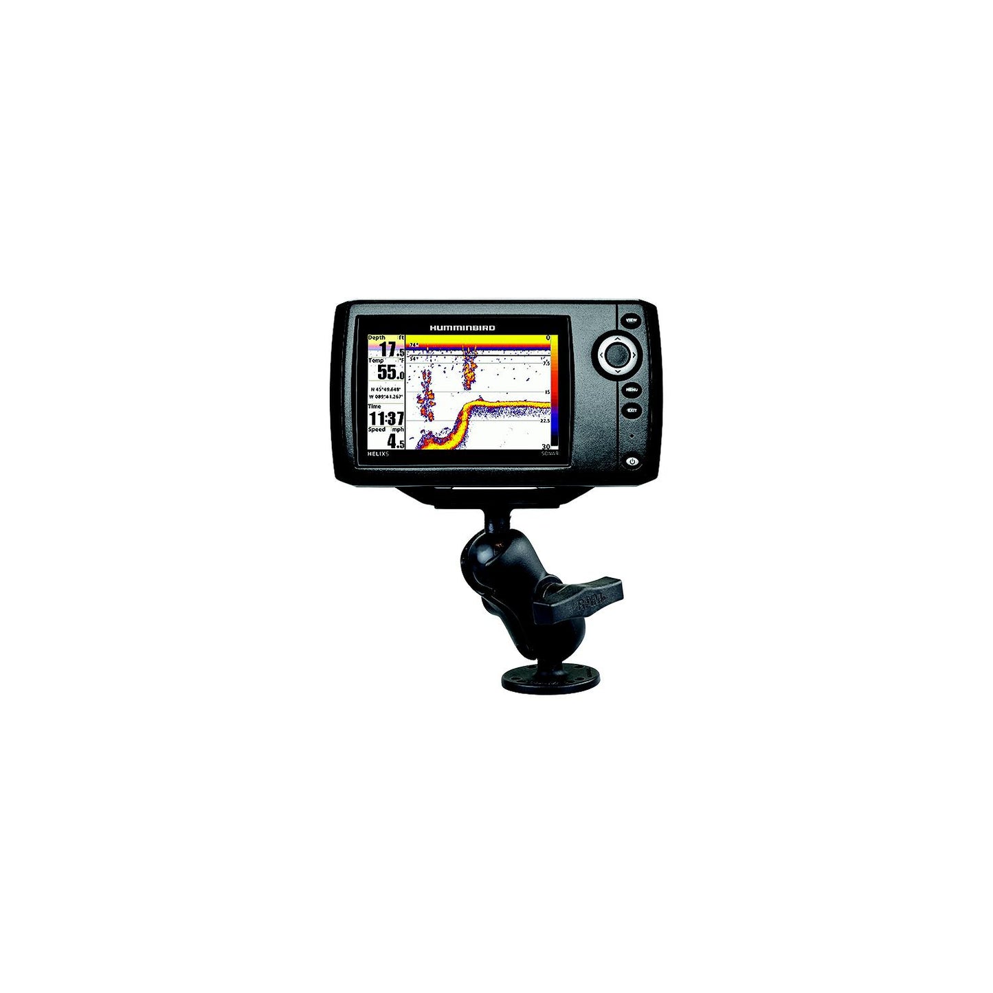 RAM 1.5" Ball Mount with 2.5" Round Base & 2" x 4" Plate for the Humminbird Helix 7 ONLY
