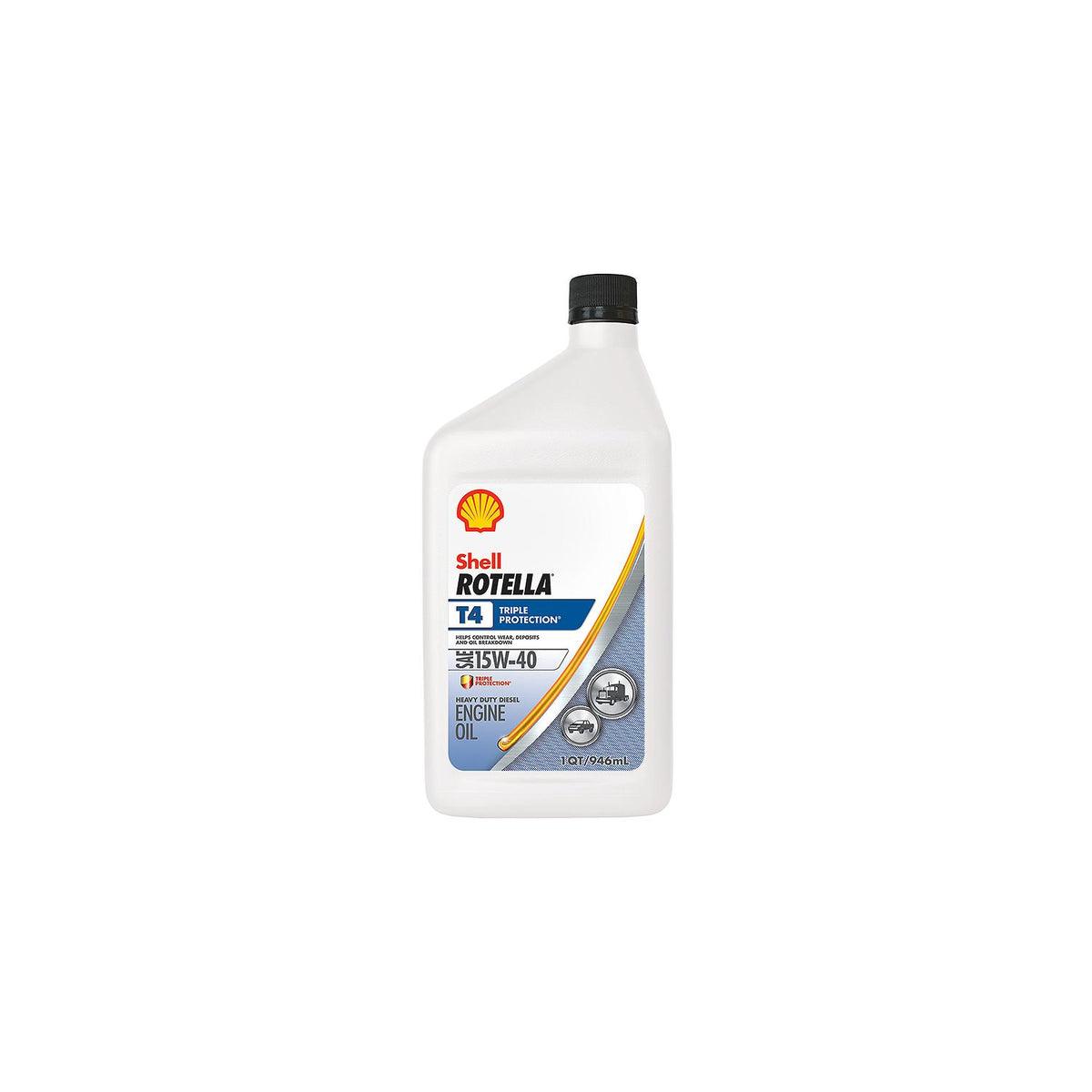 Shell 550049483 Rotella® T4 Triple-Protection® Heavy-Duty Diesel Motor Oil, 15W-40, Qt.-Supply Nautica
