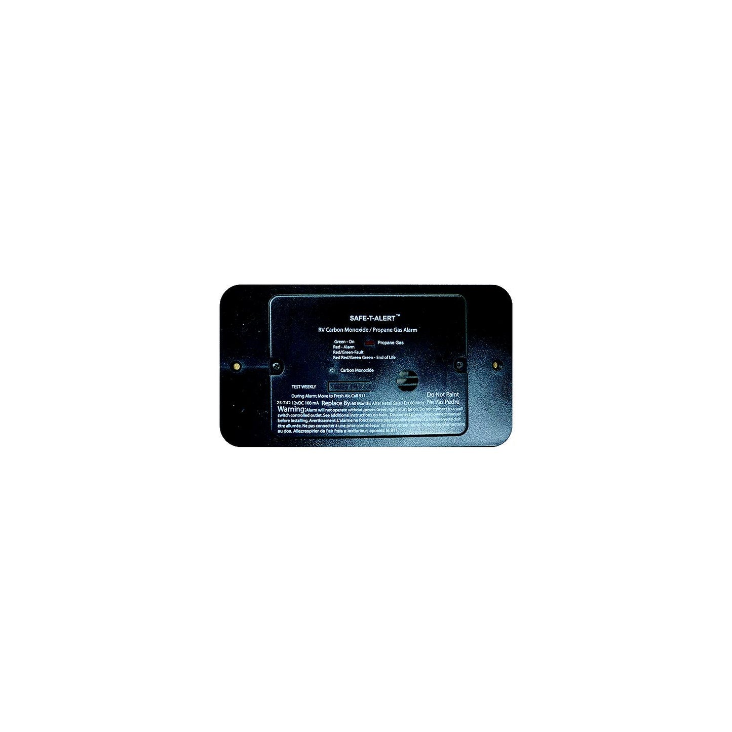 Safe-T-Alert 25742BLTR 25 Series - Dual Propane/LP And Carbon Monoxide Alarm w/Trim Ring, Black