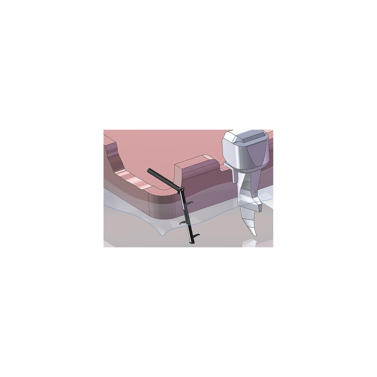 Garelick 3 Step Compact EEz-In II Transom Ladder Anodized Aluminum-Supply Nautica