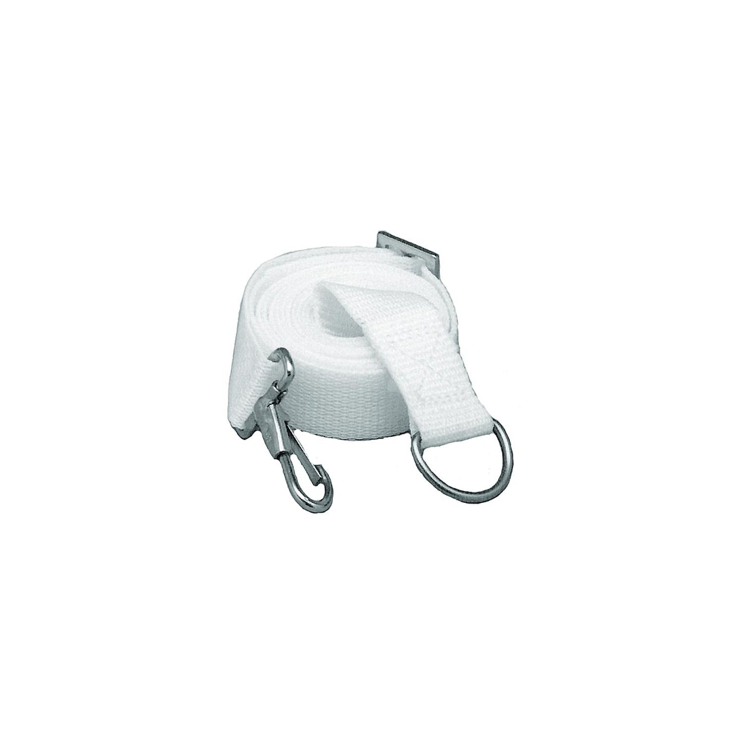 Taylor 2000 Adjustable Tie-Down Strap 6' Long With Stainless Steel Ring on One End and Snap on Other - White, 2/pk