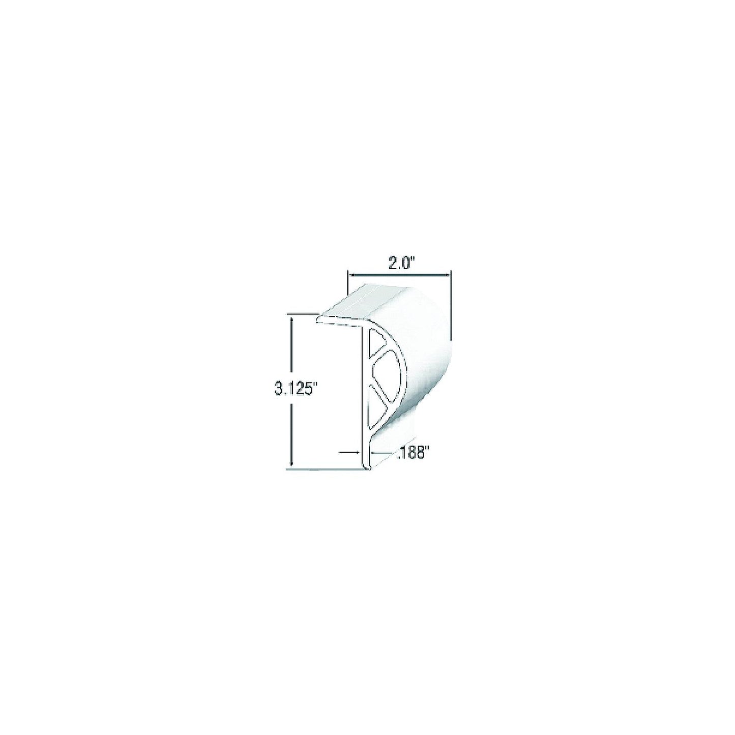 Taylor Made 45970 ClearVue Commercial P-Shape 10' Vinyl Dock Edging