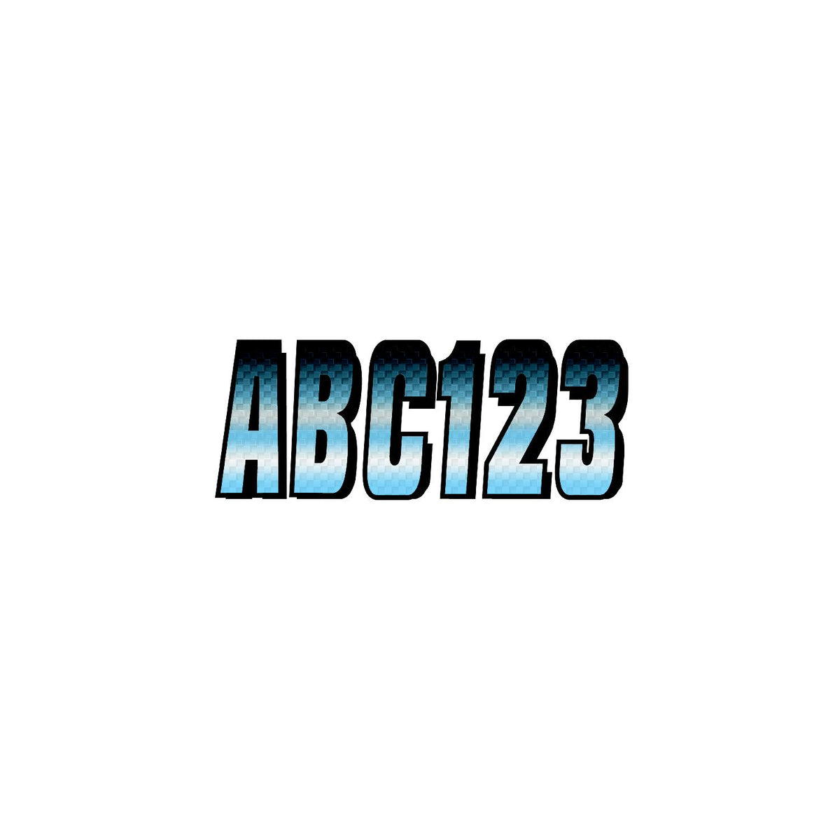 Hardline Series 300 Registration Kit, Carbon Fiber With Block Font and Top to Bottom Color Gradations (Includes 4 Sets of 3" A-Z, 0-9)-Supply Nautica