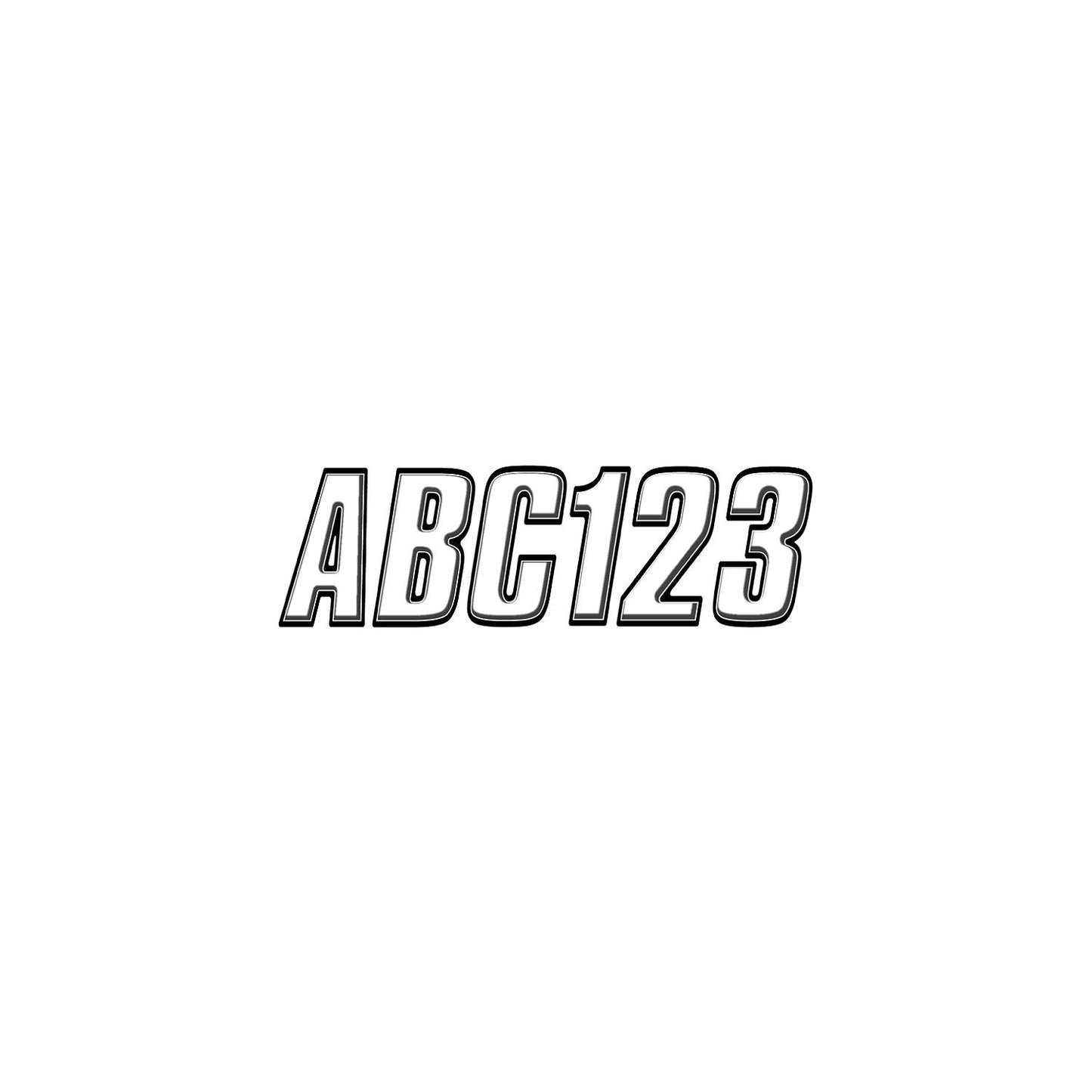 Hardline Series 800 Registration Kit, Block Style Solid Body With Bevel Effect, Contrasting Outline (Includes 4 Sets of 3" A-Z, 0-9)-Supply Nautica