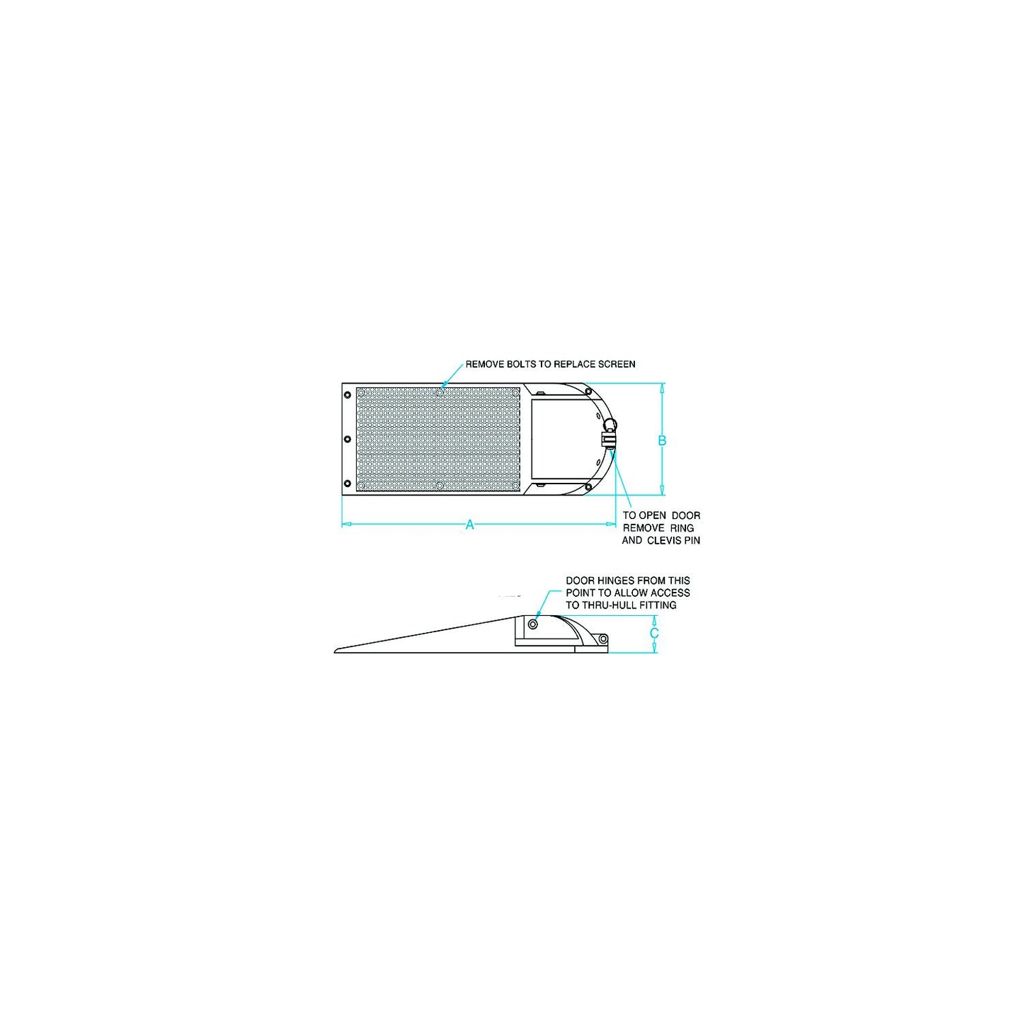 Groco APHS30001 APHS Series External Hull Strainer w/Access Door