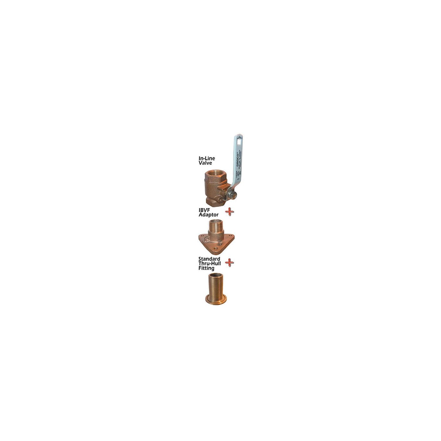 Groco IBV-F Bronze Flanged Adaptor For In-line Ball Valve to Thru-Hull