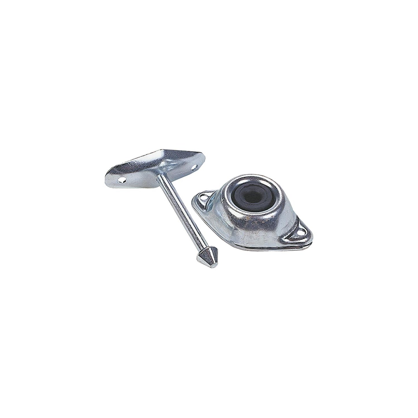 JR Products 10294 Zinc Plated Steel Straight Plunger 4-3/4" RV Door Stop