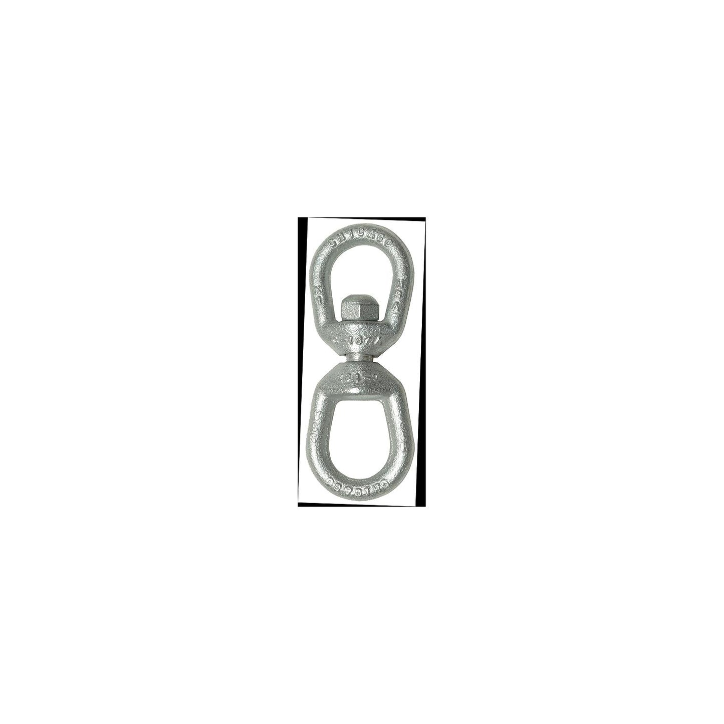 Chicago 215152 Galvanized Eye & Eye Swivel, 3/8", 1.1 Tons