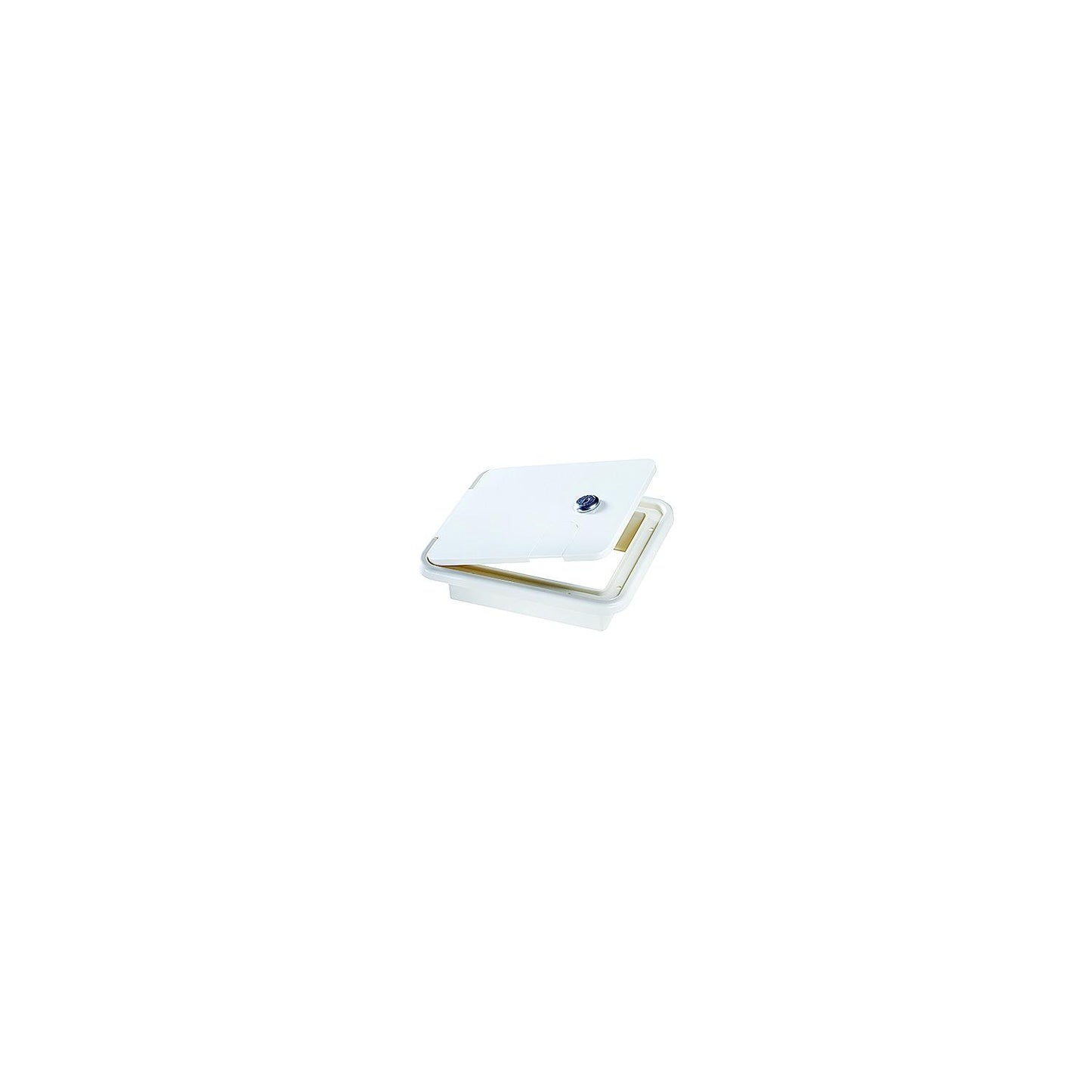 RV Designer B152 White Rectangular Locking RV Cable Hatch - 8.5" x 8" x 1.5"-Supply Nautica
