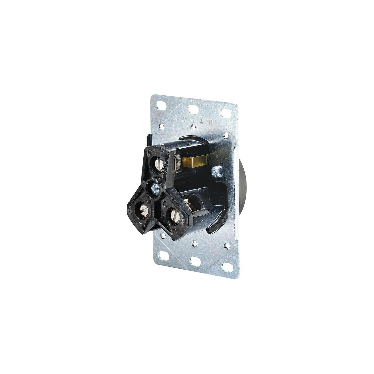 RV Designer S971 AC 30 Amp Receptacle In Plate, 30A / 125V, White-Supply Nautica