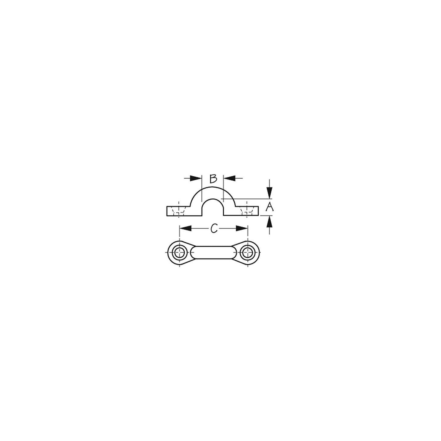 Sea-Dog 081276 Pad Eye Chrome/Bronze 3/8"
