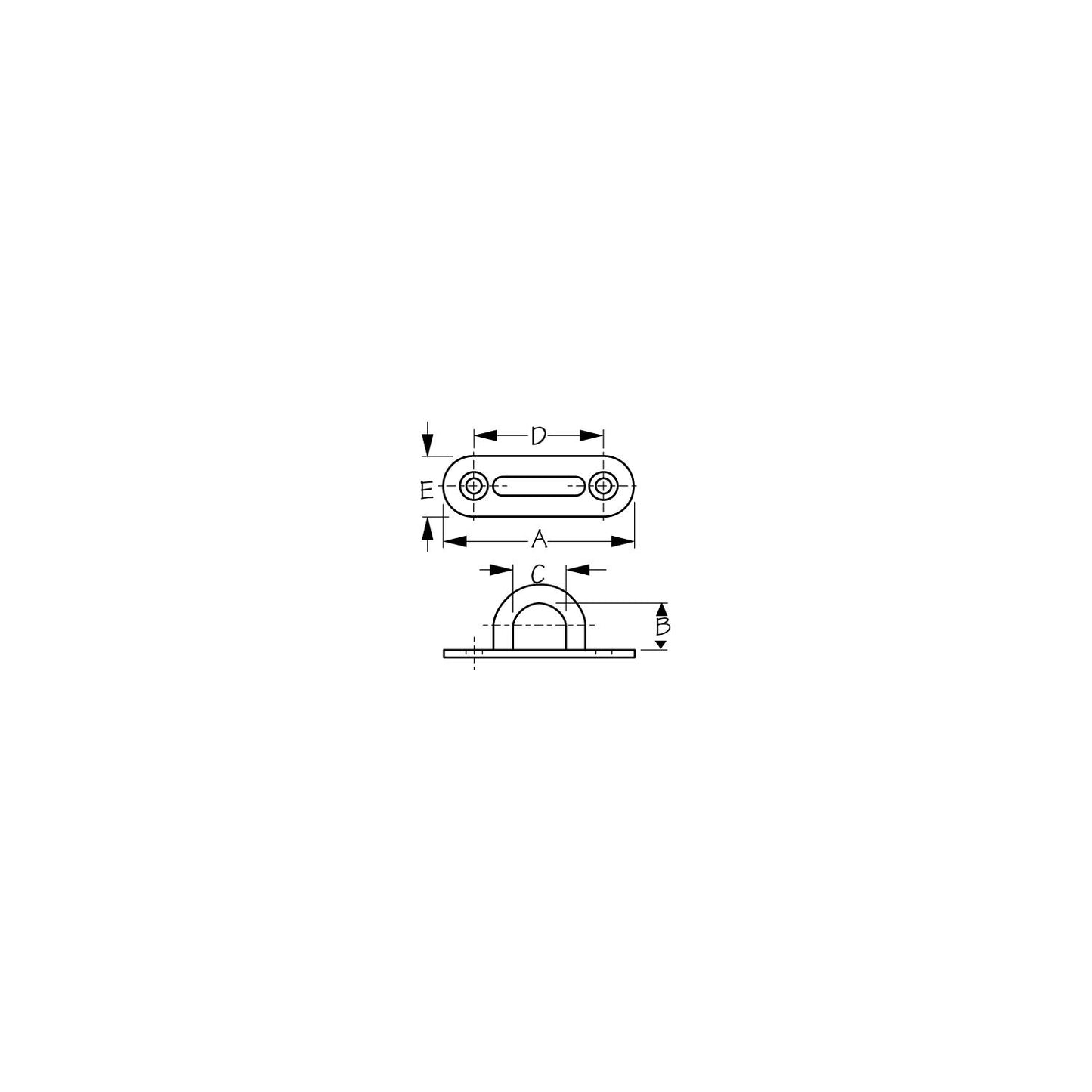 Sea-Dog 089703 Oblong Pad Eye 3-3/16" Stainless