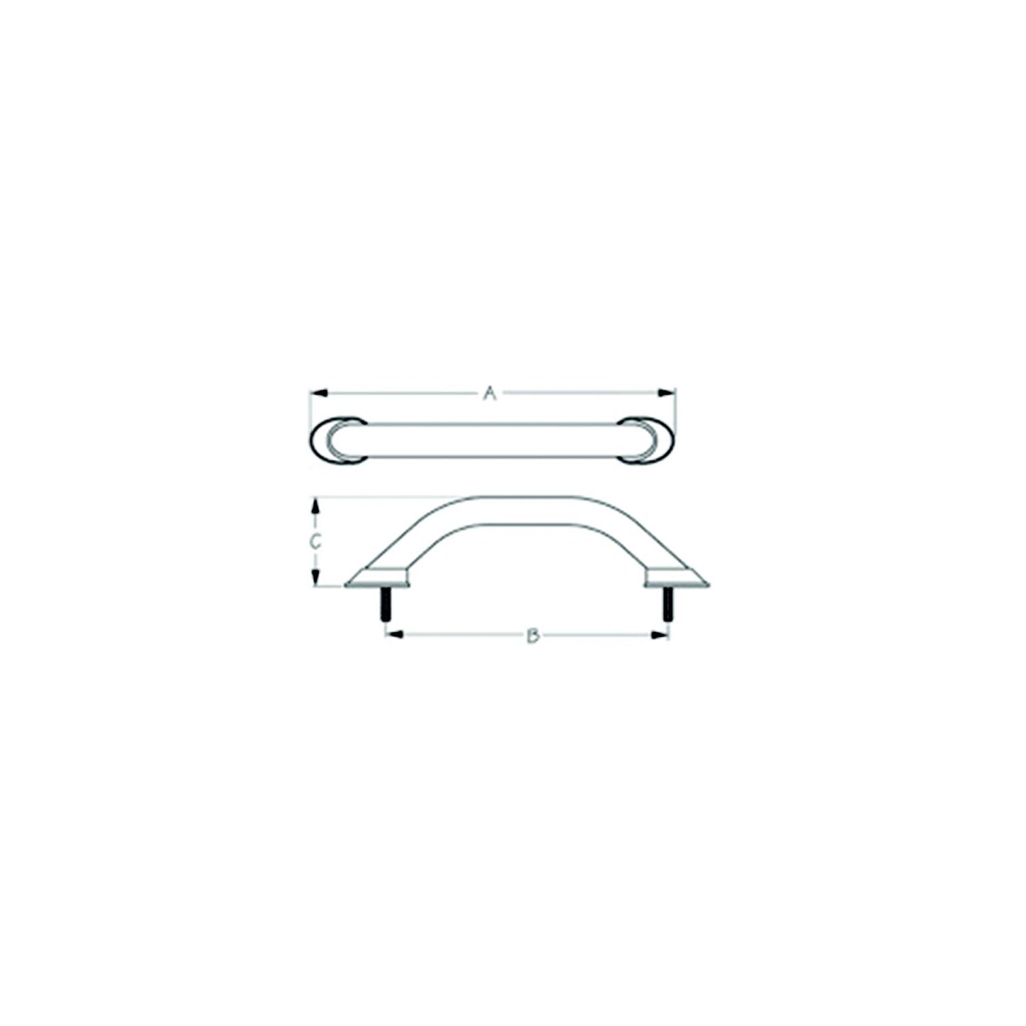 SeaDog LED 12V Stud Mount Hand Rail | (6) Blue LED's | Formed 304 Stainless | 5/16" Fastener