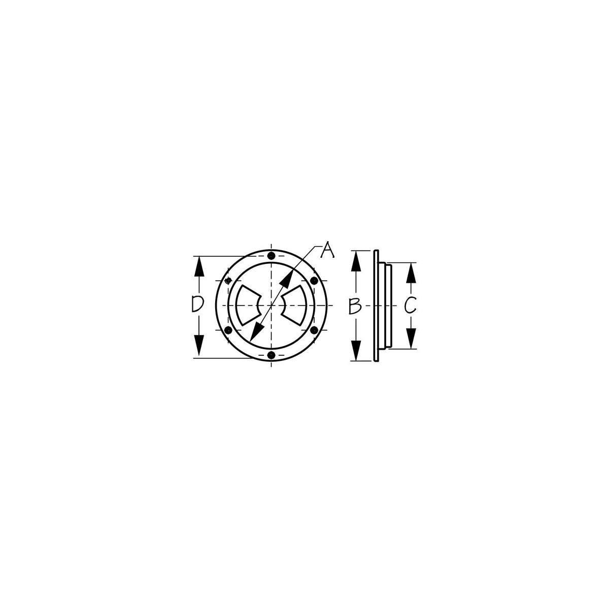 SeaDog Quarter-Turn Deck Plate with Internal Collar | #8 Fastener | White Finish-Supply Nautica