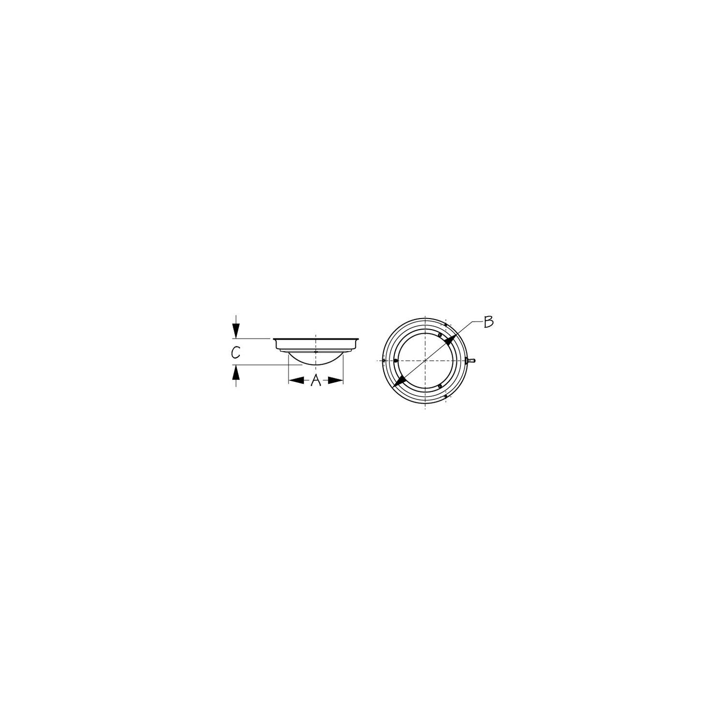 SeaDog 4001901 Stainless Steel Dome Light, 12V with On/Off Switch, 5-1/2" Dia.