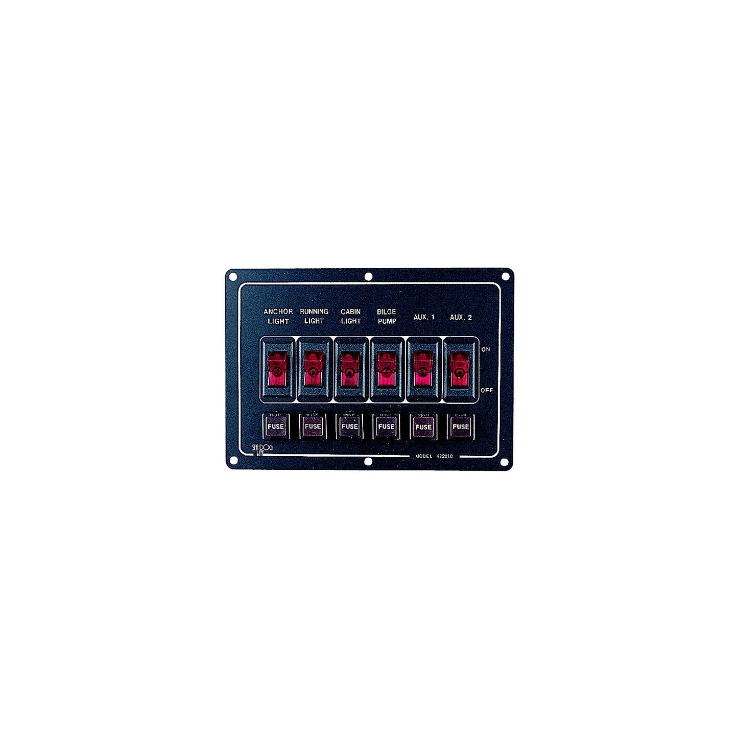 SeaDog 422210 Illuminated Horizontal 6 Switch Panel-Supply Nautica