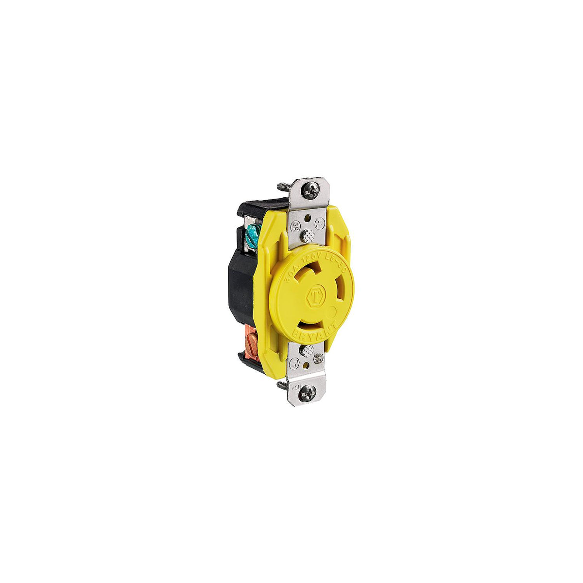 Hubbell HBL305CRR Yellow 30A 125V Locking Receptacle-Supply Nautica