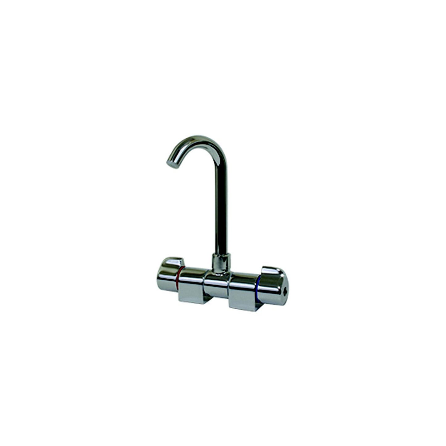Scandvik 10474P Chrome Plated Brass J Spout Folding Mixer Faucet