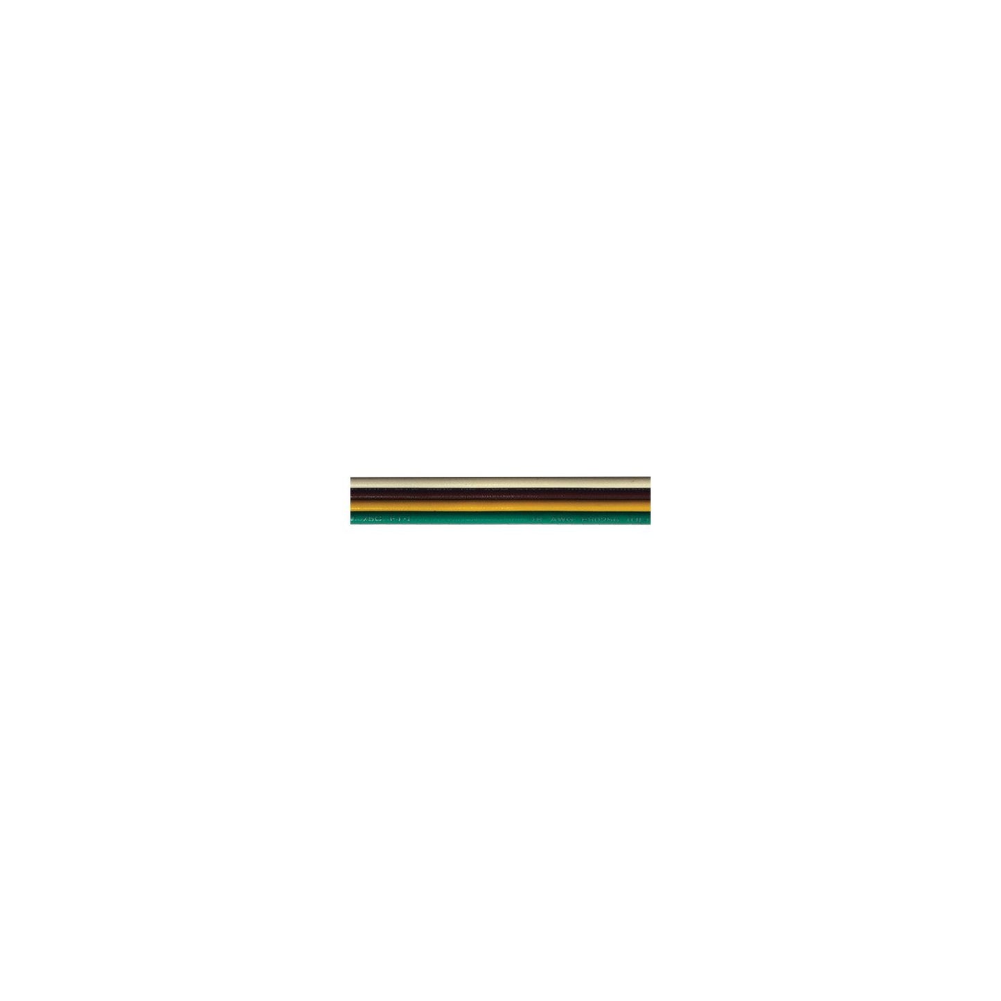 Bare Copper Bonded Ribbon Cable, 500' 16/4 AWG White/Brown/Yellow/Green