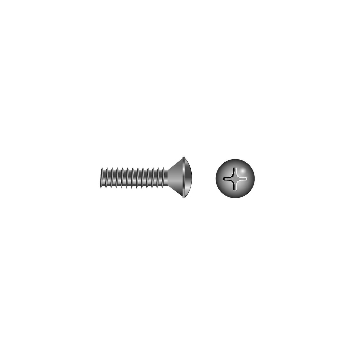 Seachoice Phillips Machine Screws, Oval Head, 1/4-20 x 2-1/2"