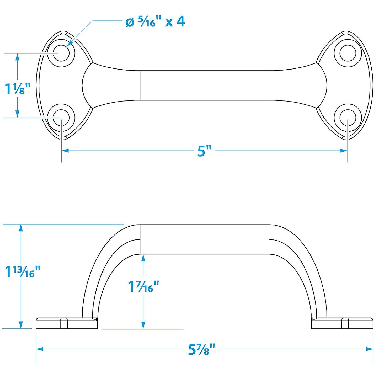 Seachoice Chrome Plated Zinc Transom Handle 6"