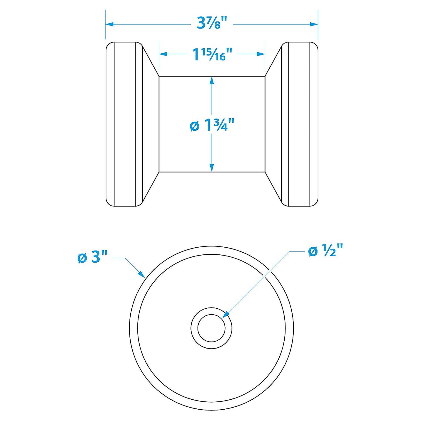 Seachoice Spool Roller-4 -1/2 Id(Bulk)