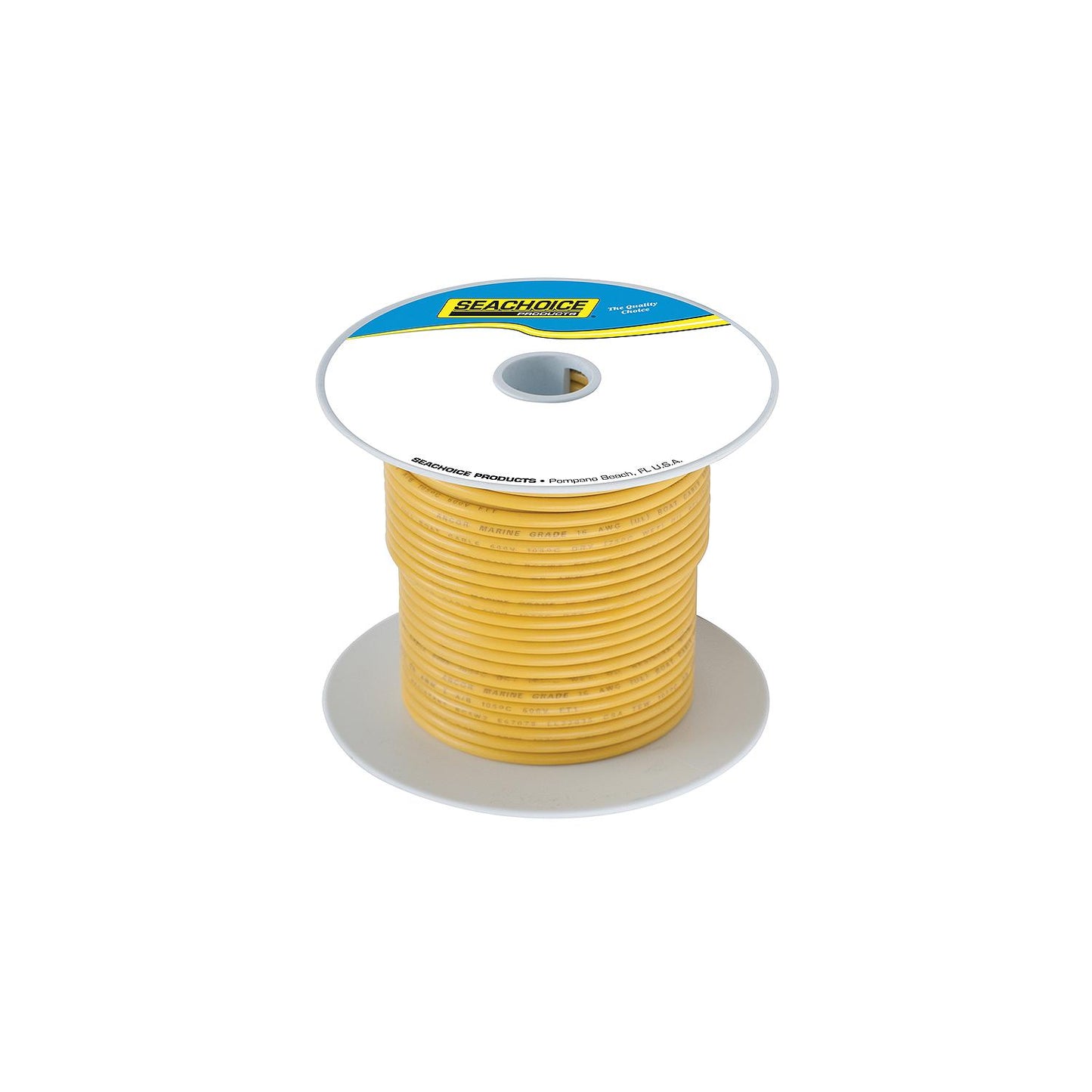 Seachoice 63127 Tinned Copper Marine Wire, 16 AWG, Yellow, 100'