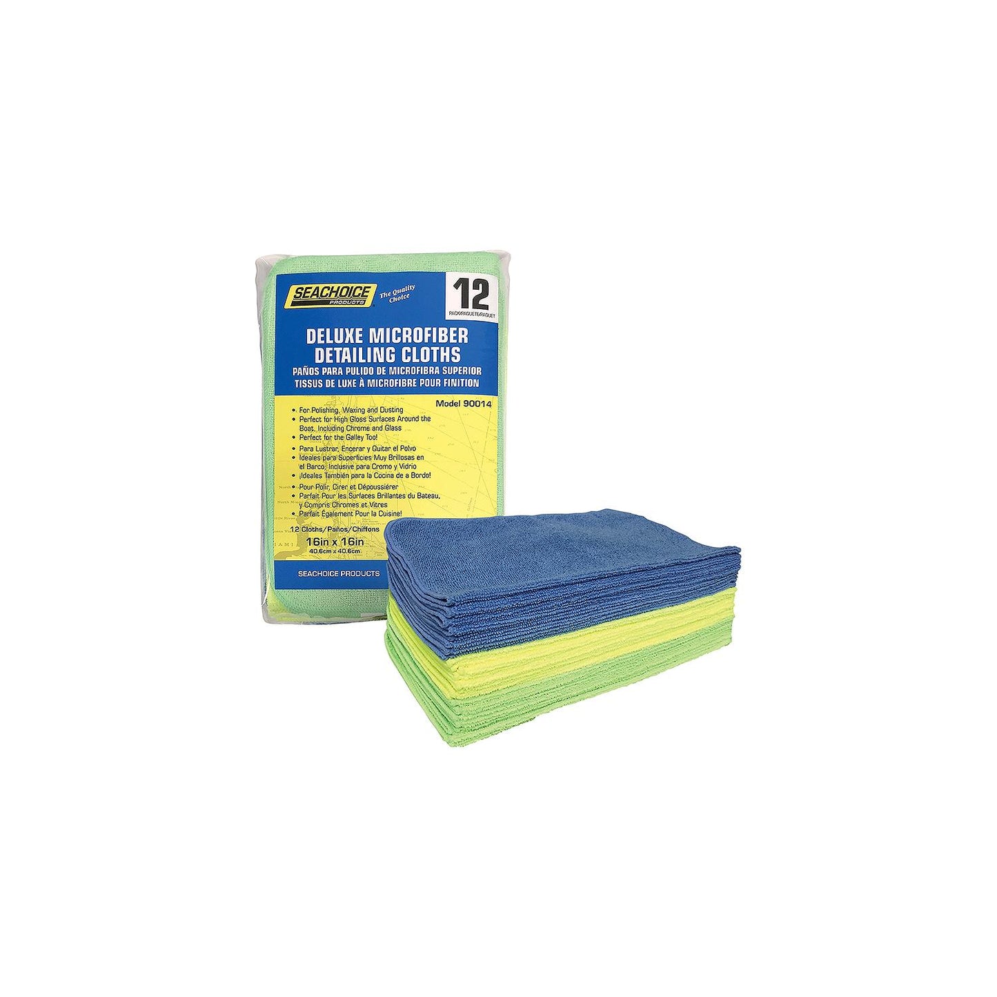 Seachoice 90037 Microfiber 14" x 14" Cloths Variety Pack, 50-pk. Bag