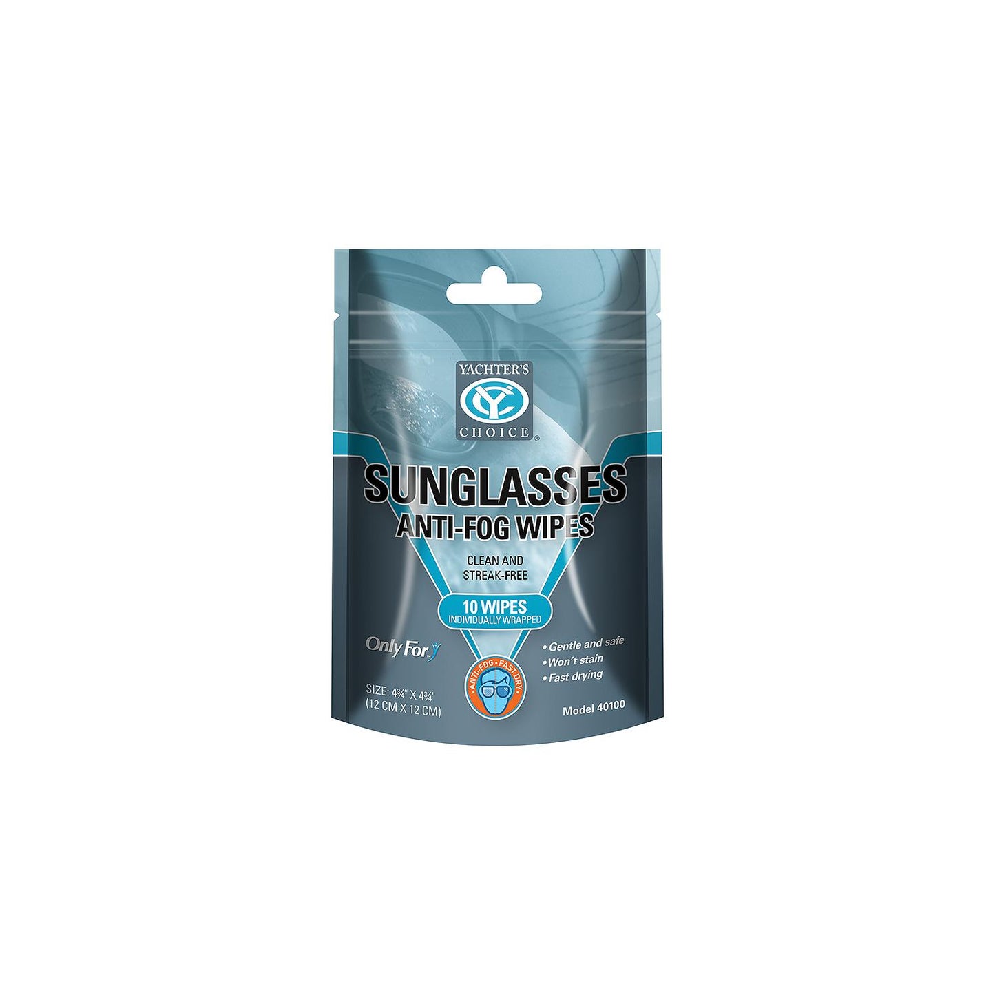 Yachter's Choice 40100 Sunglasses Anti-Fog Wipes, 10-ct. Resealable Pouch