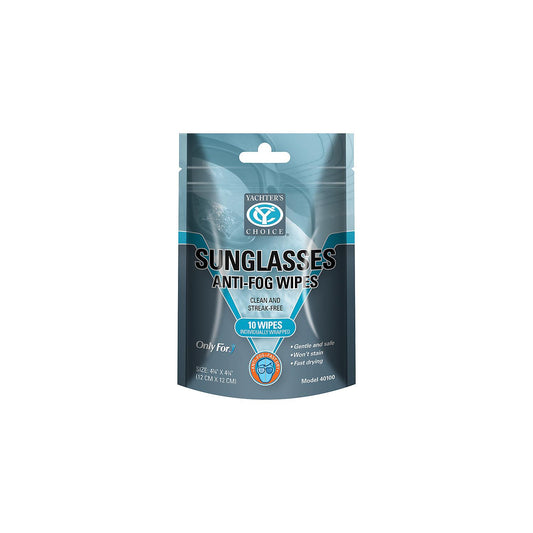 Yachter's Choice 40100 Sunglasses Anti-Fog Wipes, 10-ct. Resealable Pouch