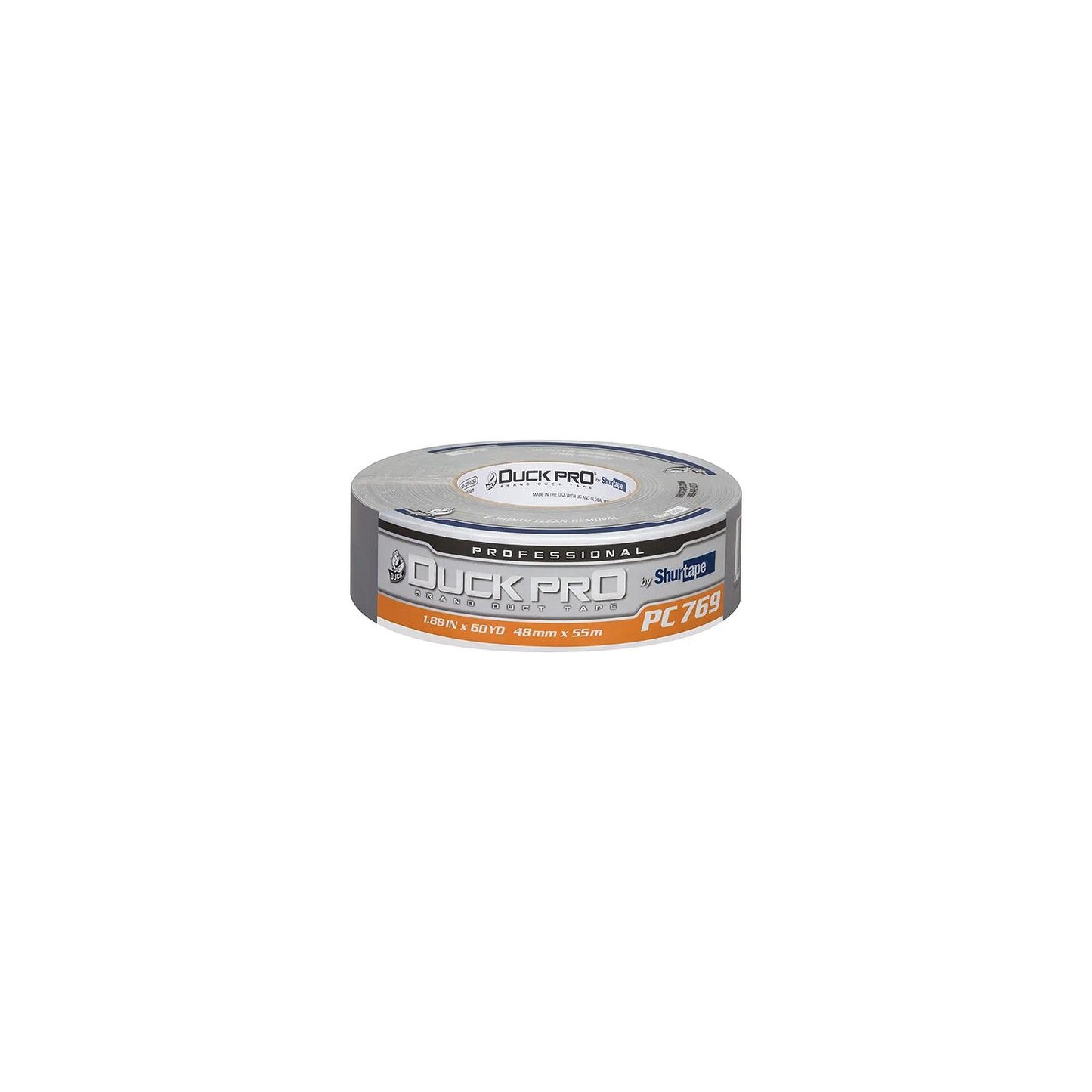 Shurtape 105458 PC 769 Duck Pro® Professional Grade Duct Tape, 1.88" x 180', Silver