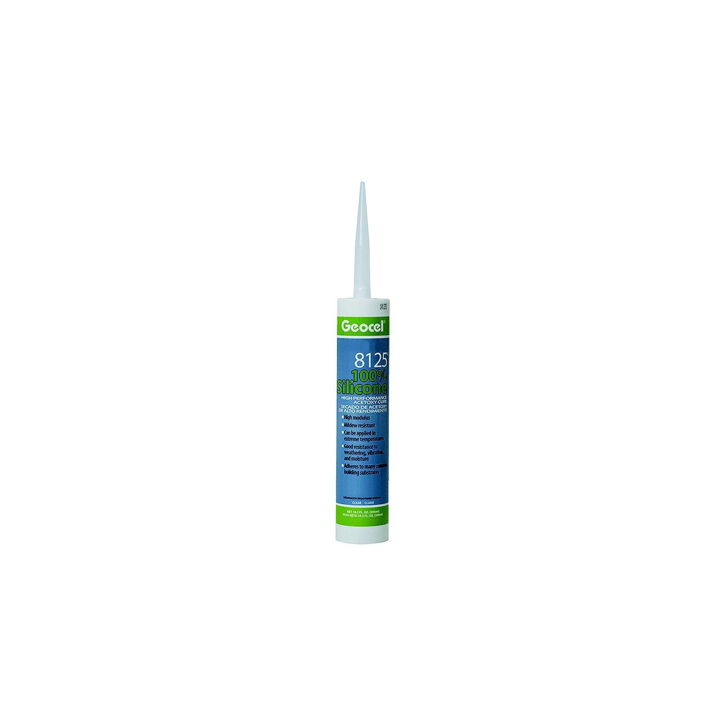 Geocel GC68112 8125® 100% Silicone High Performance Acetoxy Cure Sealant, 10.3 oz., White