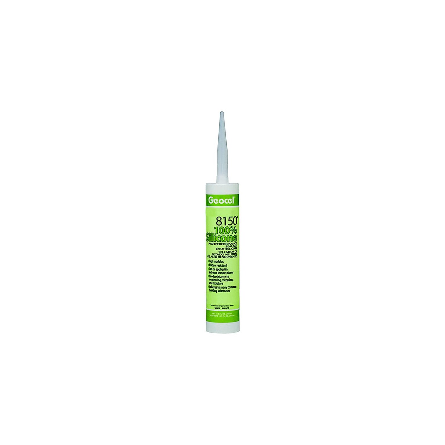 Geocel GC68125 8150® 100% Silicone High Performance Neutral Cure Sealant, 10.3 oz., Clear