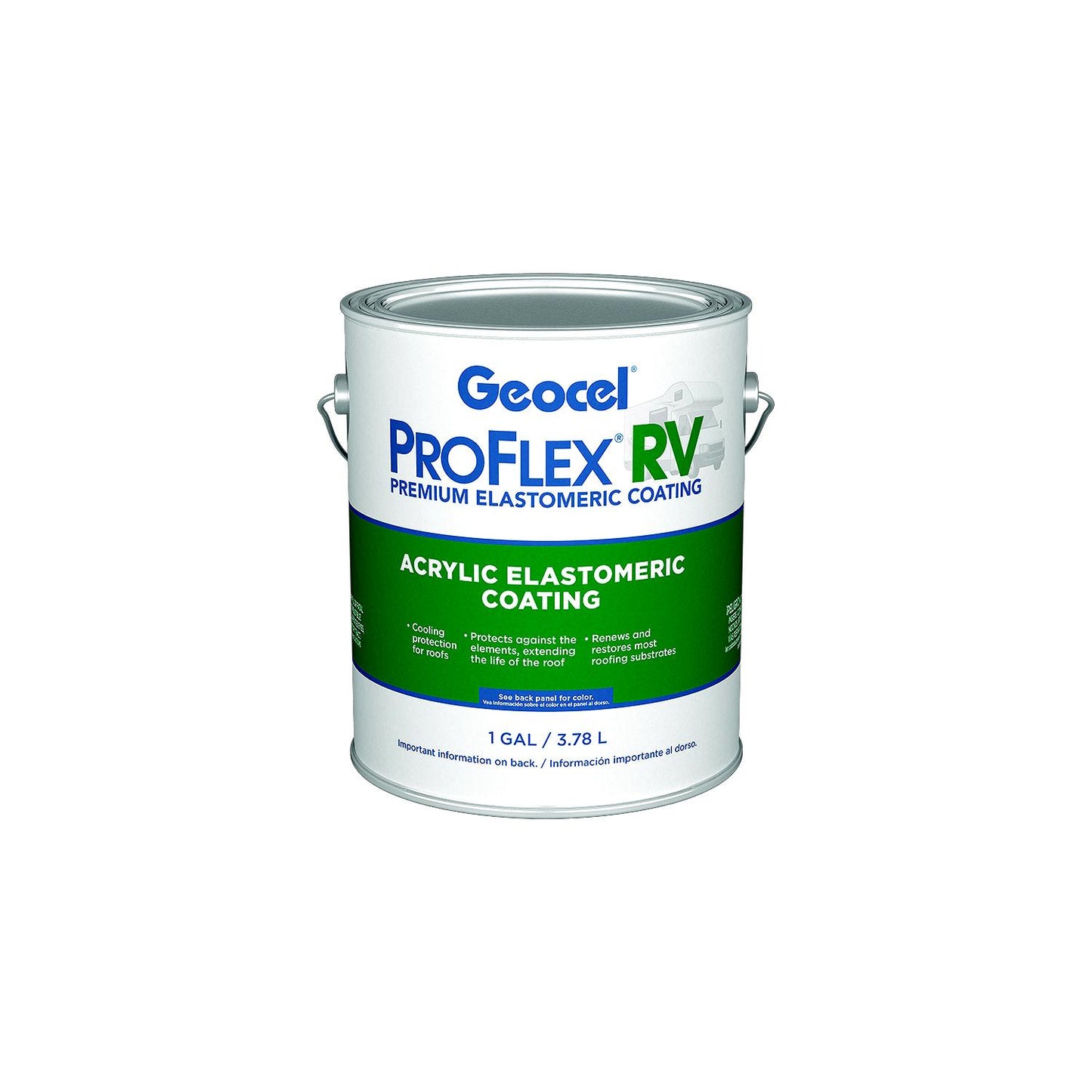Geocel KSRV4130016 Pro Flex® RV Acrylic Elastomeric Coating, 1 Gal