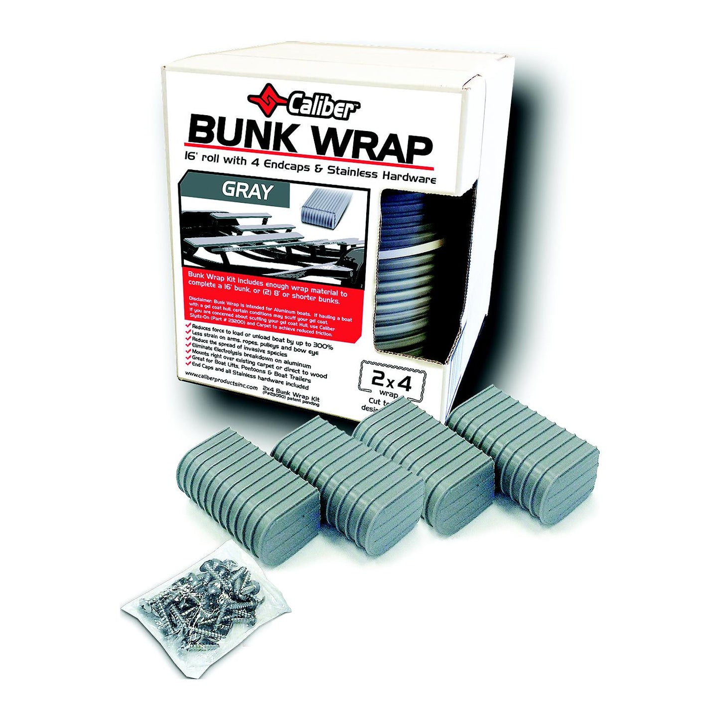 Caliber 23052BK Bunk Wrap Kit (Includes 4 Endcaps and Stainless Steel Hardware)-Supply Nautica