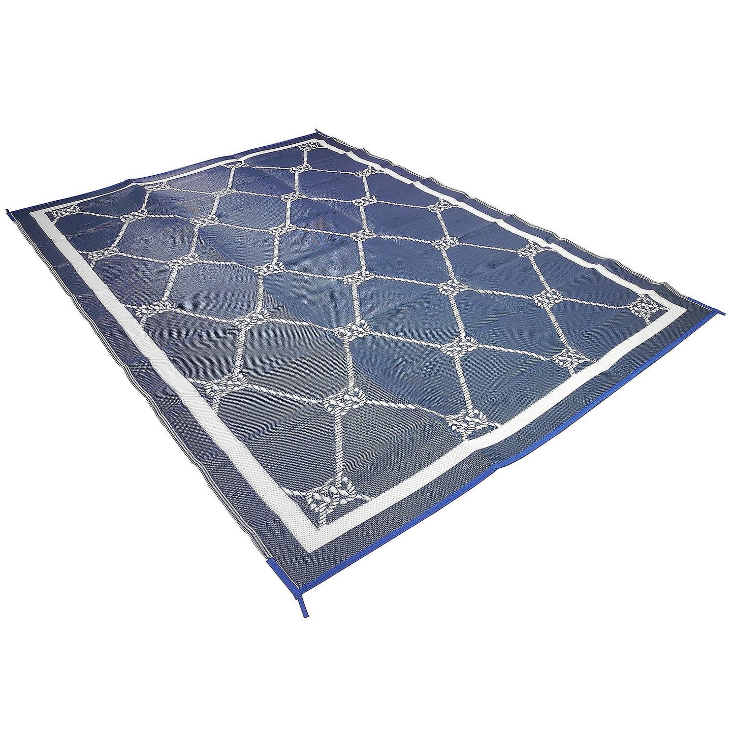 FulTyme RV 6065 Outdoor Patio Mat, Blue/White, 8' x 11'-Supply Nautica