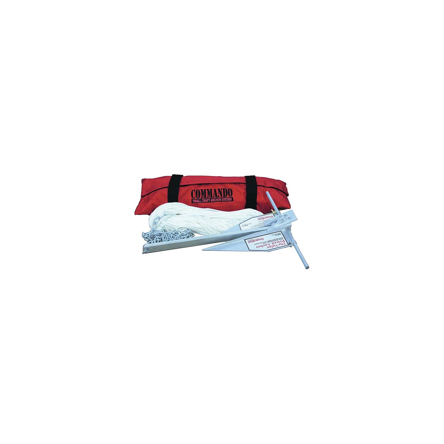 Fortress Commando Small Craft Anchor System For Boats Up to 16' Includes G-5 Anchor, Storage Bag, 3/16" Shackle With 6' of Chain and 1/4" x 150' Double Braided Nylon Rope-Supply Nautica