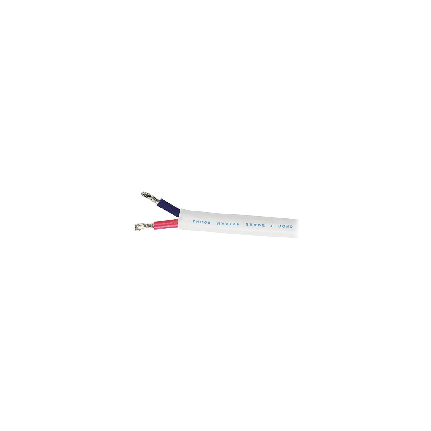 Ancor Marine Grade 120905 Tinned Duplex Cable Red and Black w/White Jacket, 8/2 50'