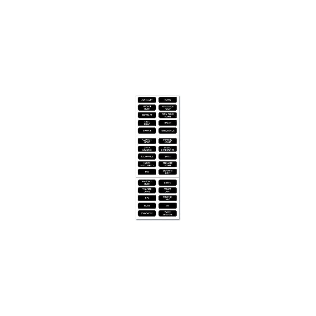 Blue Sea 8067 AC Panel Extended Label Kit-Supply Nautica