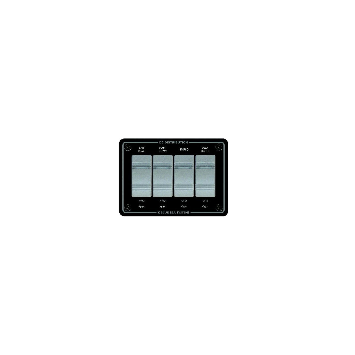 Blue Sea Systems 8262 Contura Water Resistant 12V DC 4 Position Panel, Gray