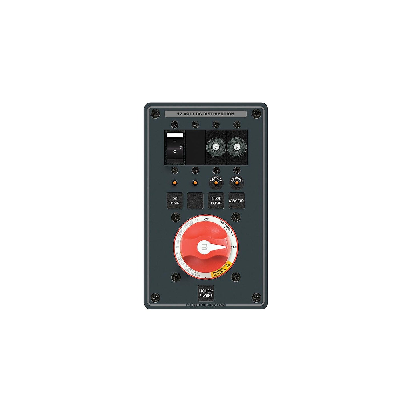 Blue Sea Systems 8686 Traditional Metal Dual Bank Battery Management Panel