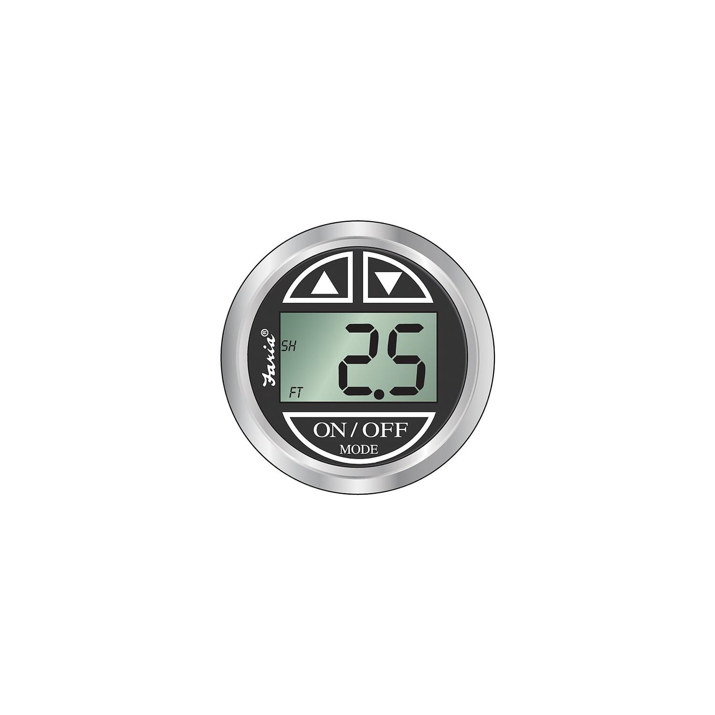 Faria Digital Depth Sounder, Chesapeake SS Black w/In-Hull Transducer