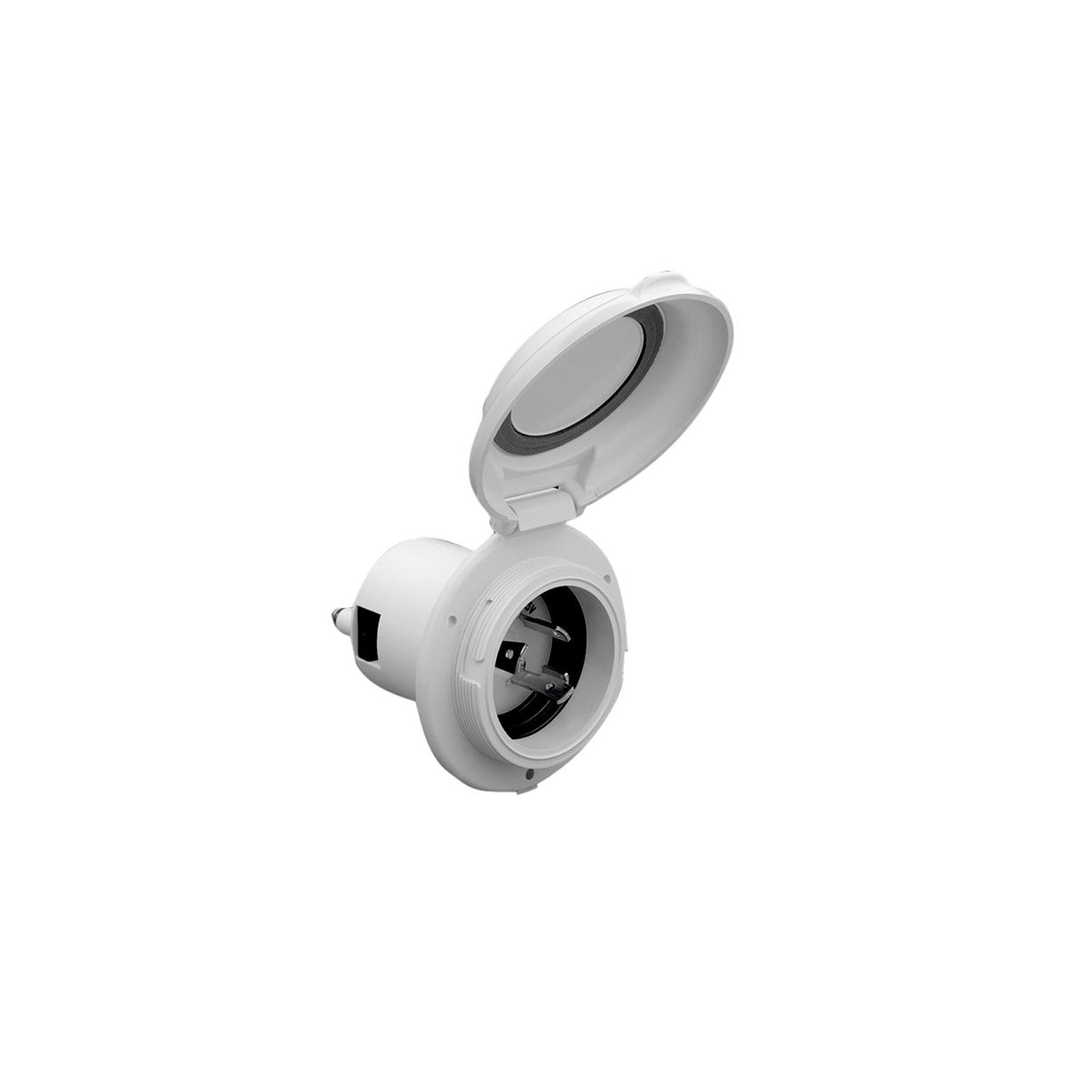 Park Power 304ELBRV Power Inlet, 30A White Contoured-Supply Nautica