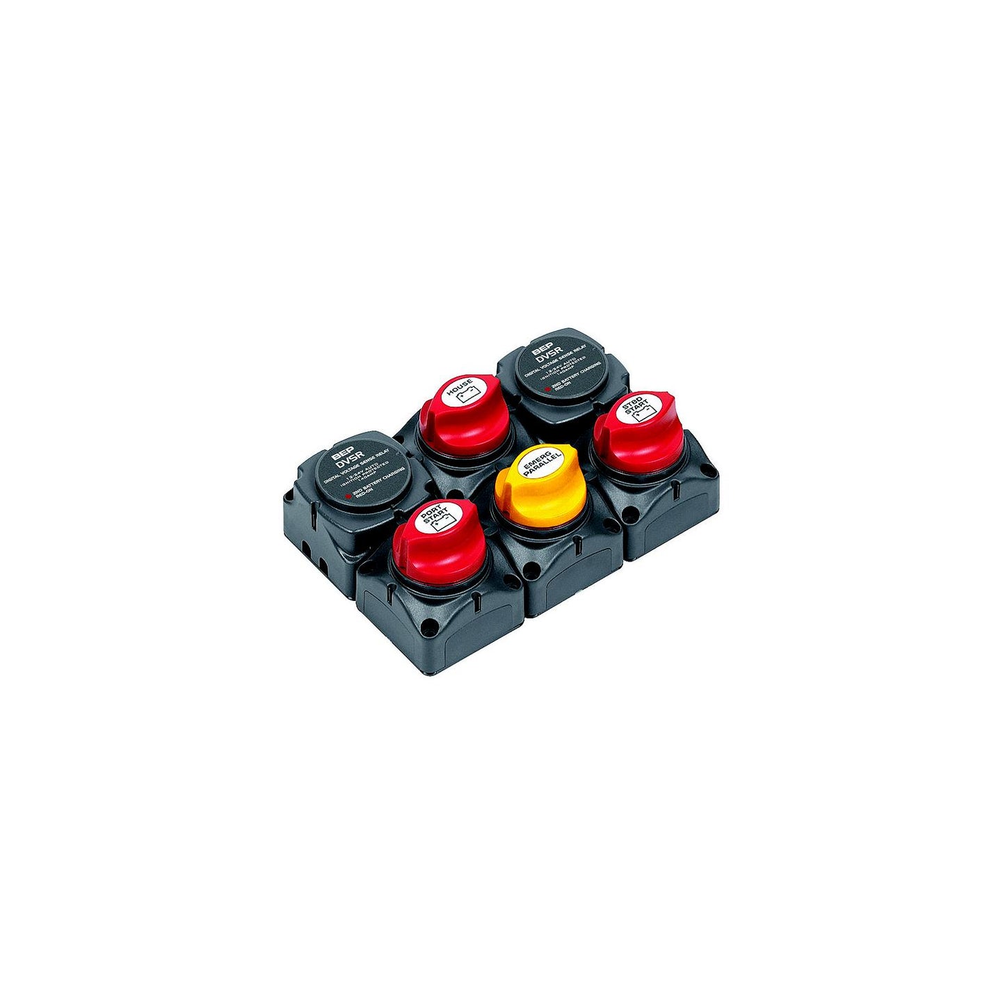Marinco Twin Voltage Sensing Relay (VSR) Battery Distribution Cluster Twin Outboard/3 Battery Banks-Supply Nautica