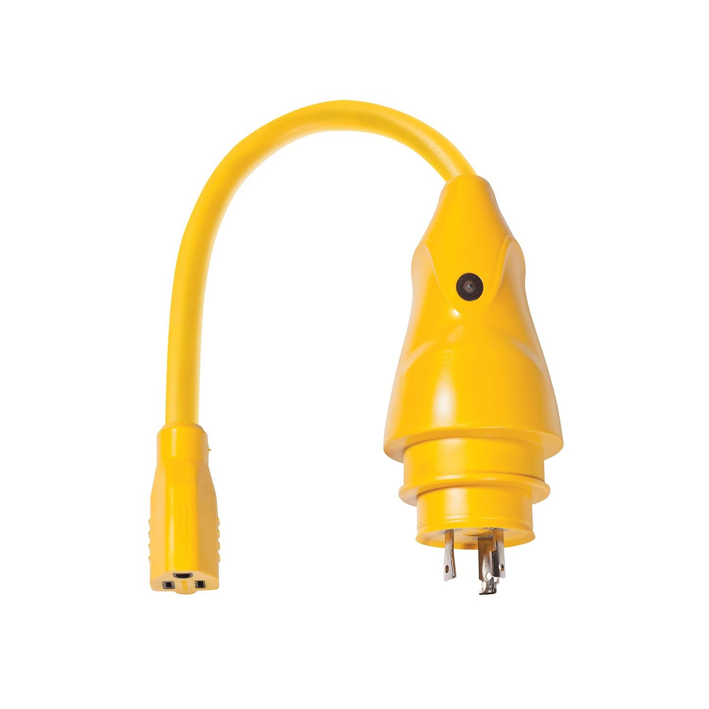 Marinco P30-15 EEL Pigtail Adapter Dock Side Male 30A 125V Locking to Boat Side Female 15A 125V Straight Blade-Supply Nautica